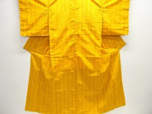 格子織り出し米沢紬着物アンサンブル